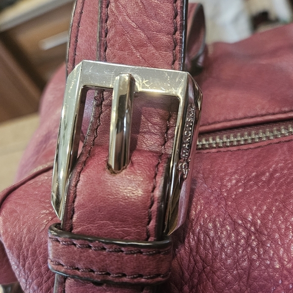 B. Makowsky Vintage Mauve Hobo Slouchy 12" x 16" Leopard Lined Purse Large - Picture 10 of 16